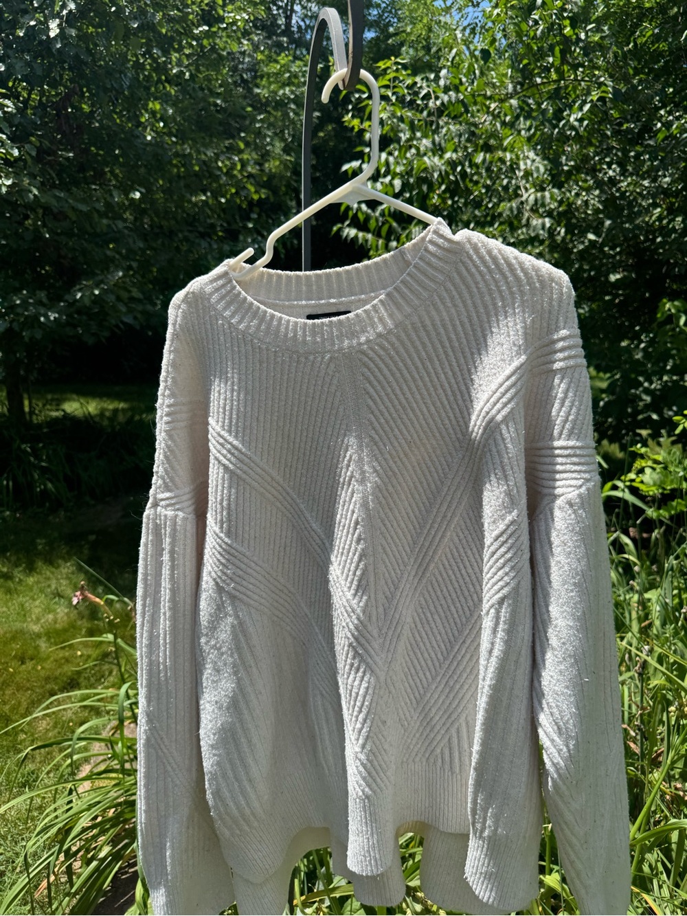 Simply Vera Vera Wang Cream Textured Crewneck Sweater